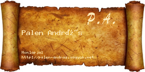 Palen András névjegykártya